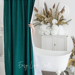 Shower Curtain, Bath Curtain With Waterproof Liner, Extra Long Shower Curtain, Douche Curtain, Custom Bathtub Curtain Panel