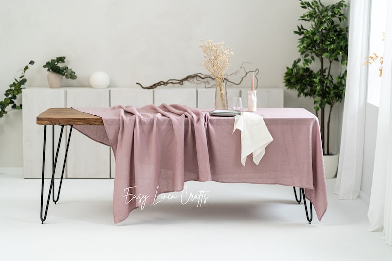 Large Linen Tablecloth, Long Table Cloth, Natural Linen Dining Table Cover, Custom Tablecloth, Christmas Tablecloth, Wedding Tablecloth image 1