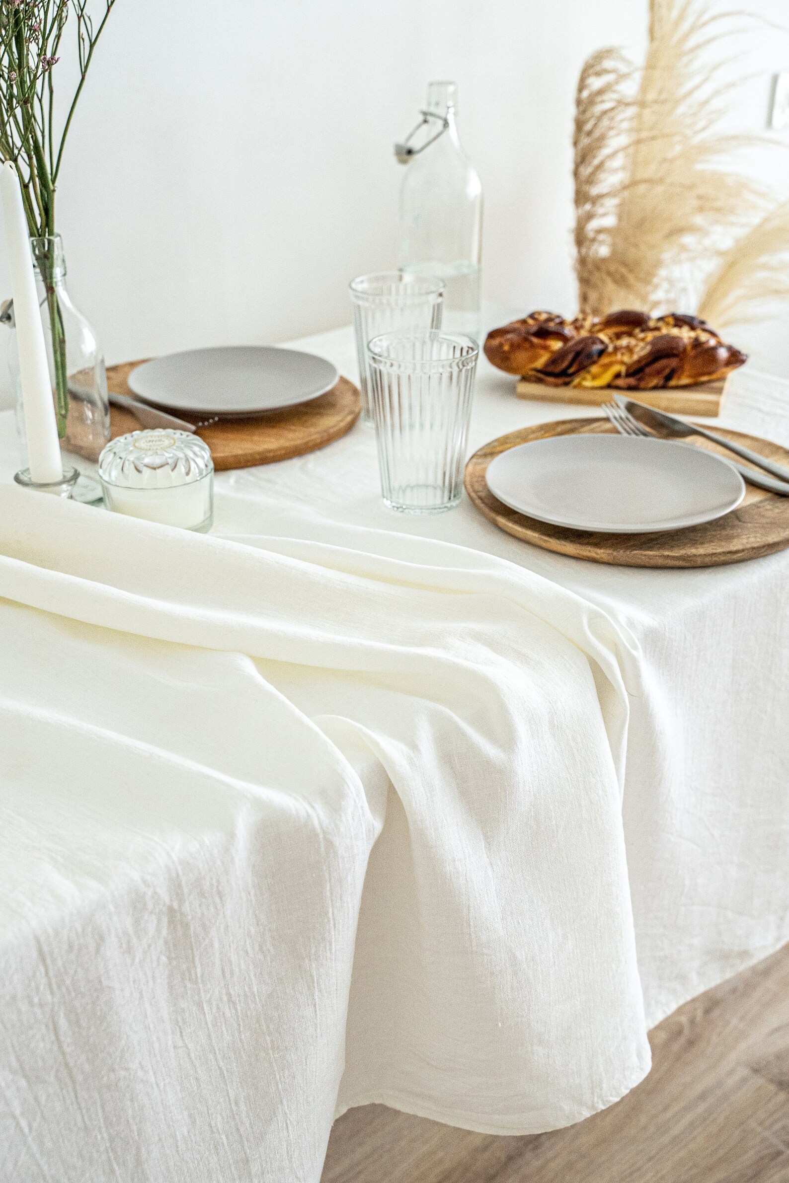Off White Linen Tablecloth. Large Table Linen Drop Cloth. Etsy