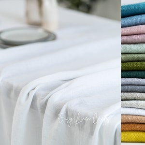 Mantel de lino lavado: elegante mantel personalizado con efecto lavado a la piedra para cenas elegantes, mantel de lino, mantel de cocina, regalo para el hogar.