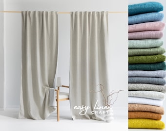 Linen Blackout Curtain Panel, Custom Darkening Window Curtain for Bedroom, Nursery, Kids Room, Living Room, Farmhouse Drapery - 1 Panel