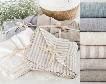 Washed Linen Flat Sheet - Natural Linen Bed Sheet - Stonewashed Linen Bedding - Bed Top Sheet - Unique Anniversary Gift