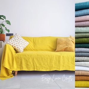 Linen Couch Cover, Natural Linen Slipcover, Loveseat Slip Cover, Custom Slipcover, Sofa Seat Cover, Sofa Cover, Sofa Topper