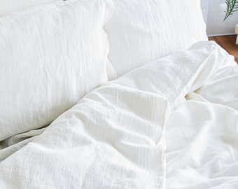 Linen Bedding Set - Duvet Cover and 2 Pillowcases - Off White Stonewashed Linen Bedding - Linen Duvet Cover Set - Great New Home Gift