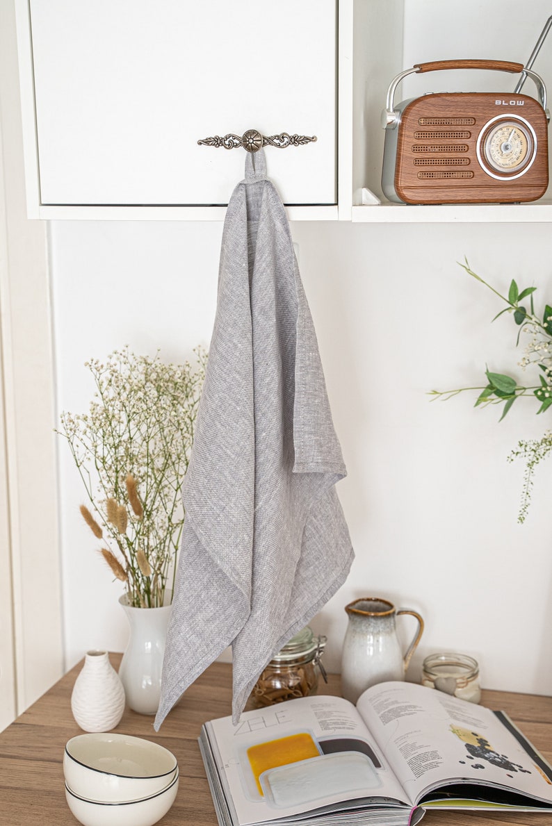 Kitchen Towels Set 5 Linen Towels Linen Dishcloths Set Dish Towels Guest Towels House Warming Hostess Gift Eco Friendly Towels image 9