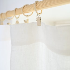 Semi Sheer Linen Curtain Panel - Stonewashed Linen Drape for Clips and Rings - Window Treatment - Bedroom Curtain - Custom Curtain - 1 Panel