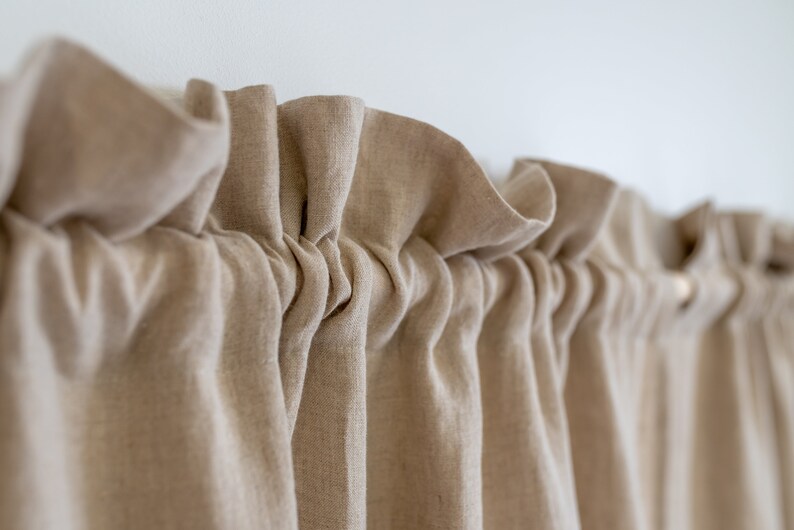 Linen Curtain Panel With Rod Pocket and Header Window Curtain Etsy