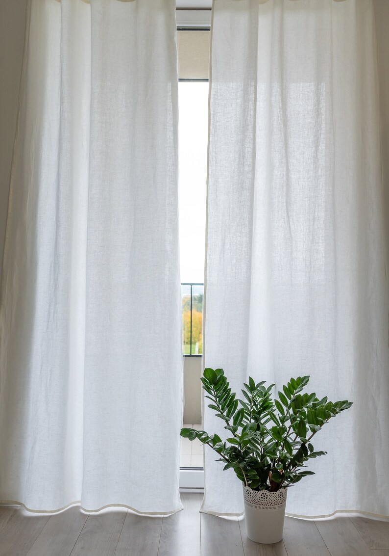 Linen Curtain Panel With Rod Pocket and Header Window Curtain Etsy