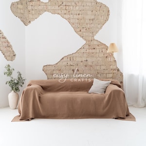 Linen sofa cover, seamless linen couch cover, loose cover, loveseat cover, linen slip cover, custom slipcover