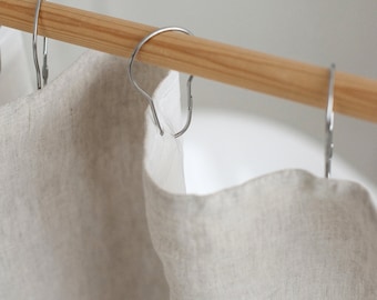 59''/ 150cm wide linen shower curtain with waterproof lining, wide dousche curtain, bath curtain, long shower drape, custom curtain panel