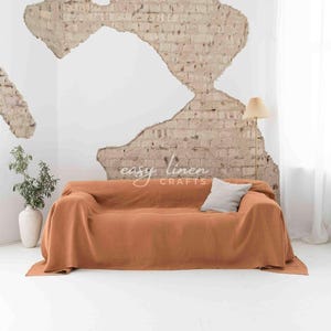 Linen sofa cover, seamless linen couch cover, loose cover, loveseat cover, linen slip cover, custom slipcover