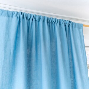 Rod Pocket Curtain Panels, Set of 2 Linen Curtains, Semi Sheer Drapes for Bedroom, Extra Long Drapes, Custom Window Curtains, Linen Drapes image 9