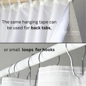 Waterproof Linen Shower Curtain Panel, Back Tabs Shower Drape With ...