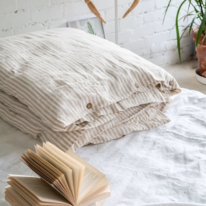 Natural Linen Duvet Cover - Washed Linen Fabric Comforter Quilt for Queen, King, Twin or Custom Sizes - Comforter Cover - 1 Duvet Cover