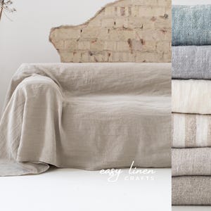 Linen sofa cover, loose couch slipcover, custom sofa slipcover, loveseat slip cover, sofa seat cover