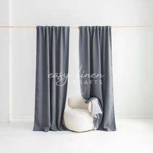 Linen blackout curtains set of 2 panels, blackout drapes, custom curtains blackout, room darkening window curtains, wide lined curtains