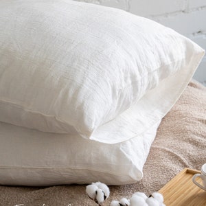 Set of 2 Linen Pillowcase With Envelope Closure - Bed Pillow Covers Set - Standard Queen King Custom Sizes - Linen Pillow Sham Covers