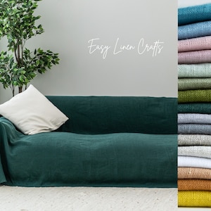 Sofa Slipcover, Linen Couch cover, Natural Linen Loveseat Cover, Linen Sofa Cover, Custom Armchair Cover, Seamless Sofa Seat Slip Cover