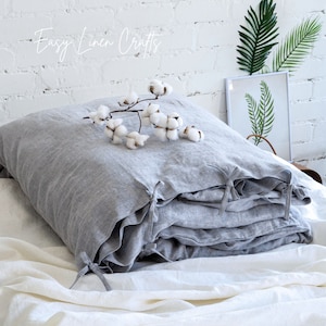 Linen Duvet Cover - Natural Fabric Bedding for Queen, CA King, Full, Twin - Organic Duvet Cover - 1 Duvet Cover