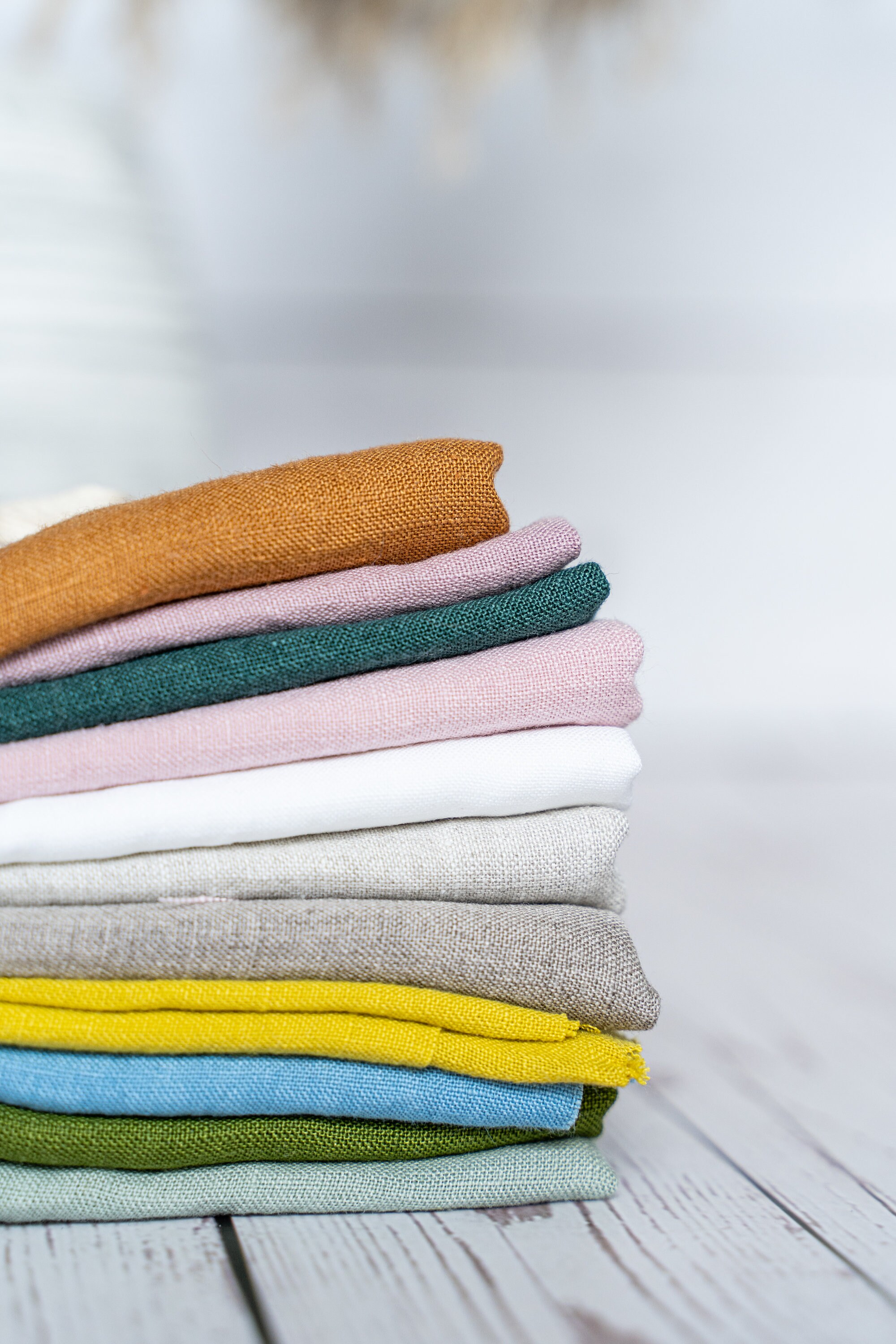 Various Color Linen Crafting Fabric, Linen Scraps Bundle, Linen ...