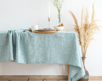 Linen Tablecloth -  Extra Long Rectangular Square Round Oval - Various Sizes Available - Stonewashed Table Cloth
