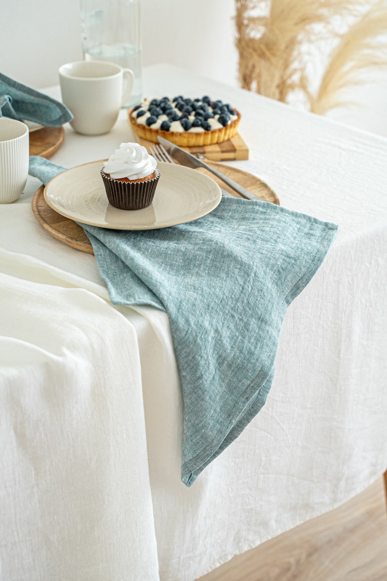 Linen napkins set in various colors, set of natural linen napkin cloth, stonewashed linen napkins, table napkin cloth, kitchen table decor image 7