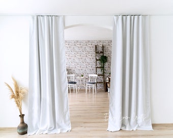 White Linen Blackout Curtain - Custom Panel for Darkening Room - Curtain for Bedroom or Living Room - Blackout Drape - Lined Drape - 1 Panel