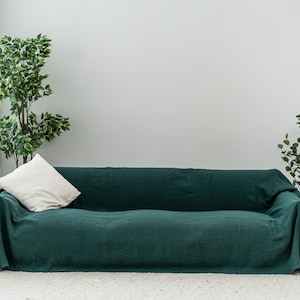 Sofa cover, linen couch cover, custom armchair cover, linen slip cover, natural linen loveseat cover