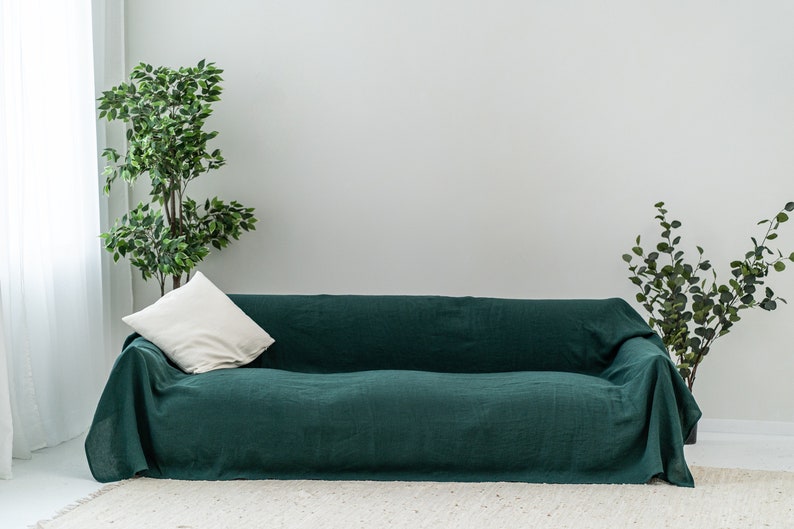 Sofa cover, linen couch cover, custom armchair cover, linen slip cover, natural linen loveseat cover