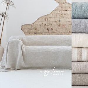 Linen sofa cover, loose couch slipcover, custom sofa slipcover, loveseat slip cover, sofa seat cover