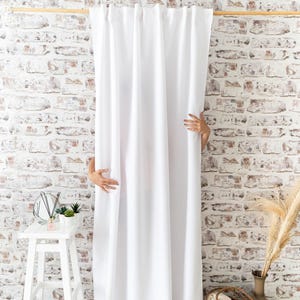 White Shower Curtain liner, waterproof shower drape, bath curtain, custom curtain, long water resistant bathroom curtain