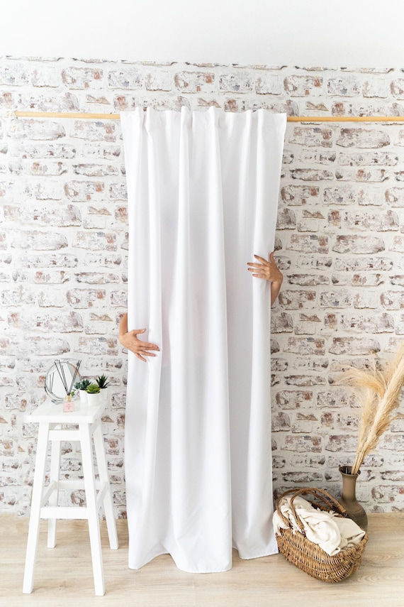 White Shower Curtain liner, waterproof shower drape, bath curtain, custom curtain, long water resistant bathroom curtain