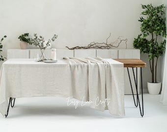 Linen tablecloth, extra large table cloth, natural linen table cloth, custom tablecloth, dining tablecloth, long table cover