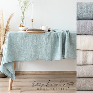 Stonewashed Linen Tablecloth - Elegant Rustic Home Decor for Any Occasion - Handmade Tablecloth - Custom Table Cover - Table Cloth