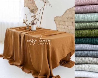 Linen Tablecloth, Oversized Table Cover, Boho Rustic Table Cover