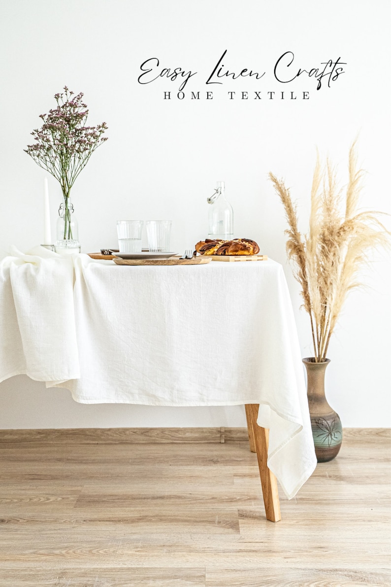 a table with a white table cloth on it