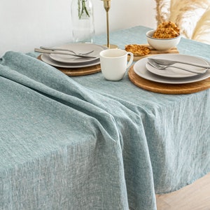 Linen Table Cloth | Christmas Tablecloth | Extra Wide Tablecloth | Extra Long Table Cloth | Soft Table Linens | Stonewashed Table Linens