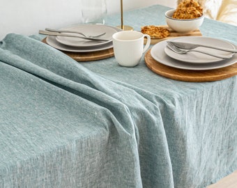 Linen Table Cloth | Christmas Tablecloth | Extra Wide Tablecloth | Extra Long Table Cloth | Soft Table Linens | Stonewashed Table Linens