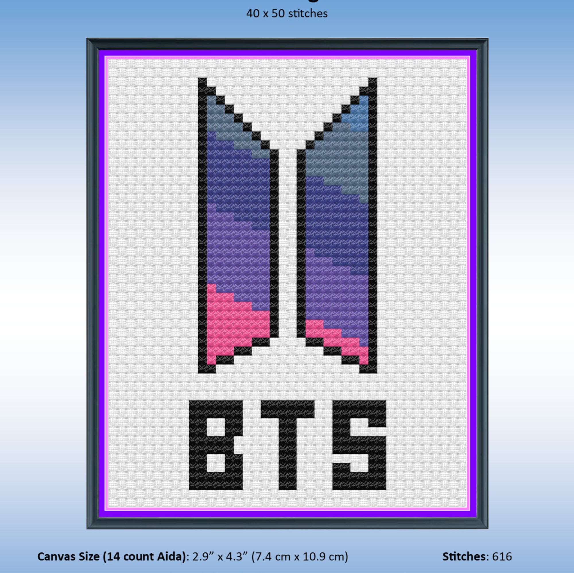 防弾少年団(BTS) - BTS ポップアップ 手書きロゴ LOGO クロスバック 新品未開封 BTS Logo Cross Stitch Pattern PDF - Etsy
