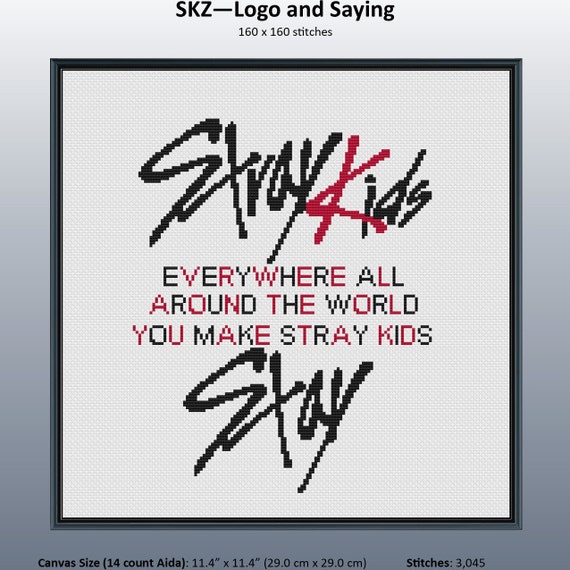 SKZ - Logo and Saying Cross Stitch Pattern PDF - Etsy
