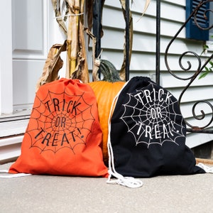 Trick Or Treat Bags - Spider Web - Drawstring Bags