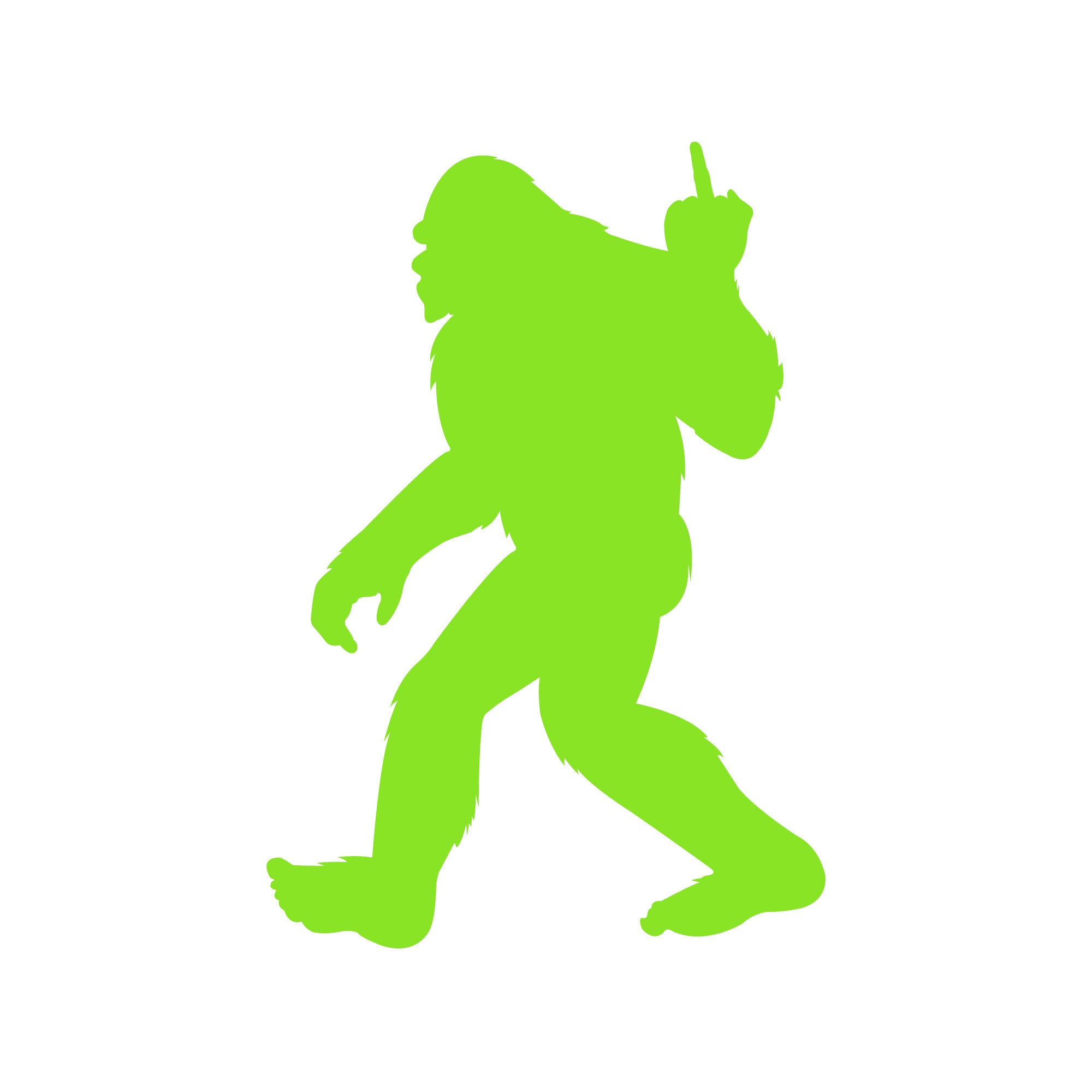 Sasquatch Middle Finger Vinyl Die Cut Decal Sticker - Bigfoot Yeti Flip