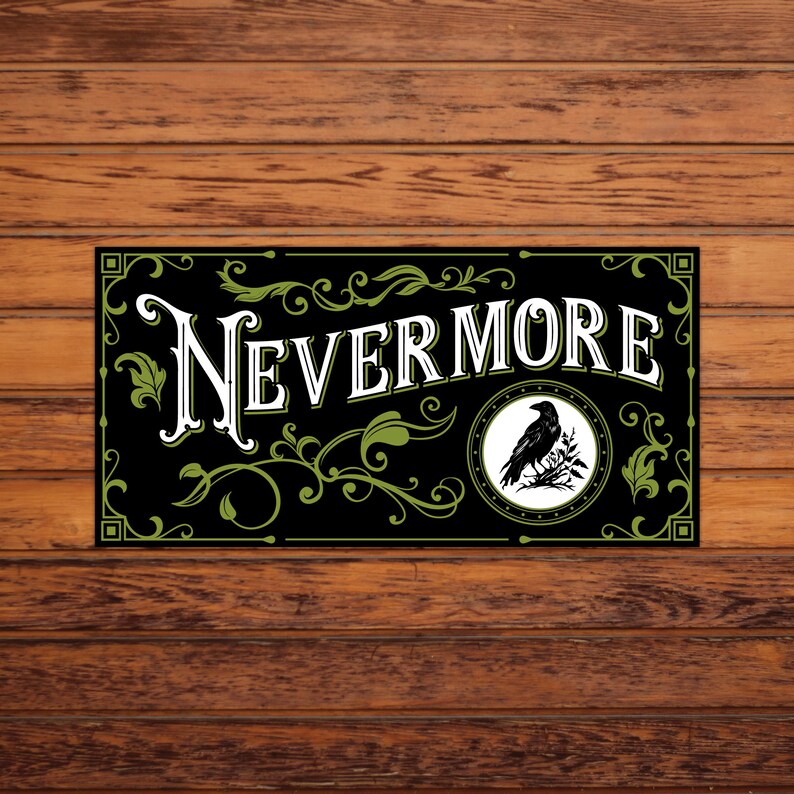 Nevermore Edgar Allan Poe Raven Sticker - Etsy