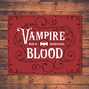 Vampire Blood Bottle Label Sticker