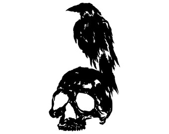 Skull and Raven Vinyl Decal