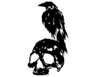 Skull and Raven Vinyl Decal