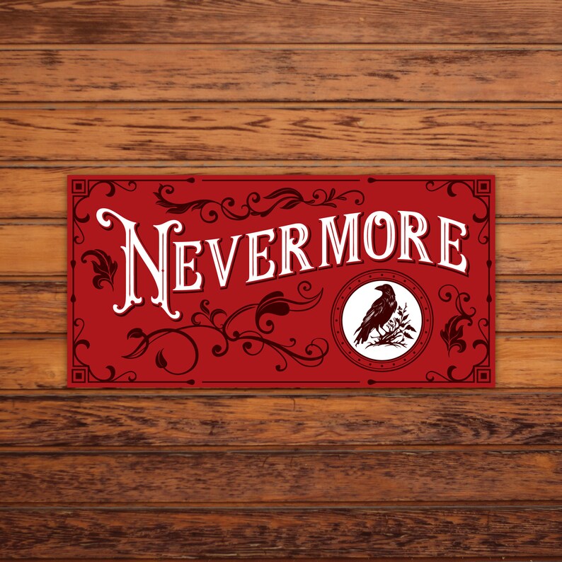 Nevermore Edgar Allan Poe Raven Sticker - Etsy