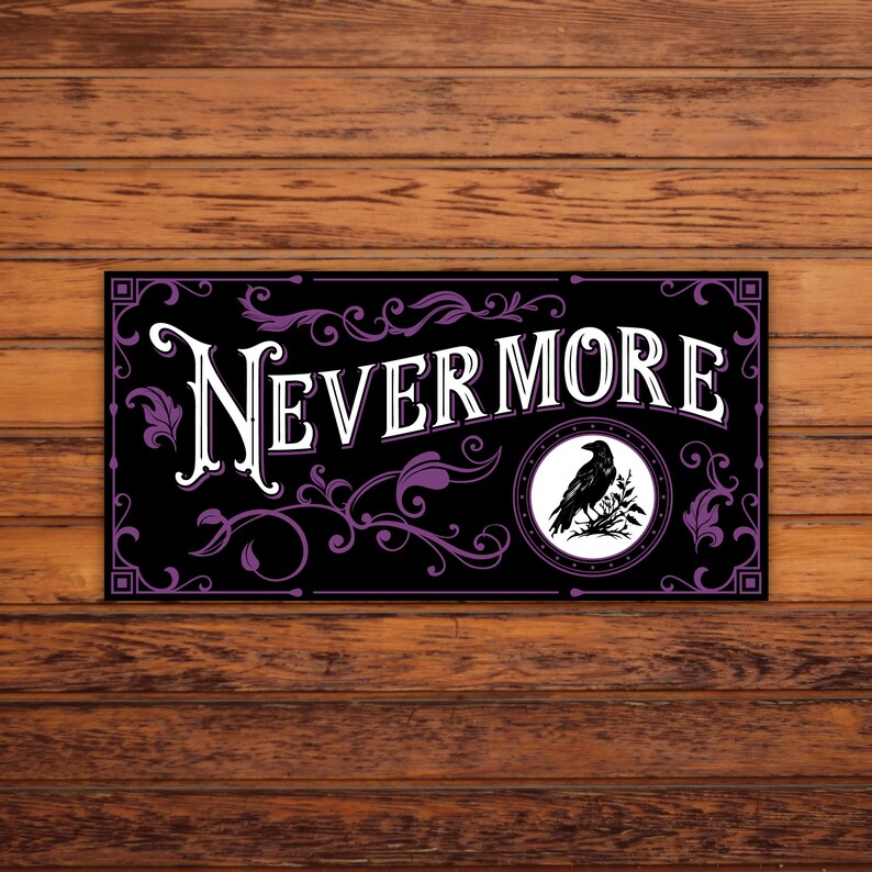 Nevermore Edgar Allan Poe Raven Sticker - Etsy
