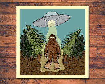Bigfoot UFO Sticker