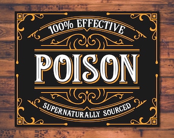 Poison Bottle Label Sticker